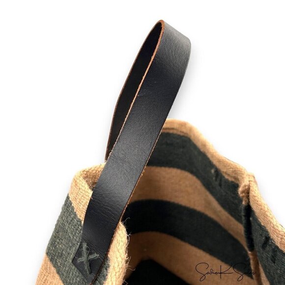 Magnolia Home Serena Striped Jute Tote Storage Basket with Leather Handles 2019 - Picture 8 of 9